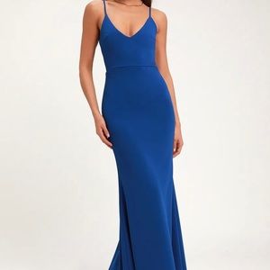 Lulu's Infinite Glory Royal Blue Maxi Dress